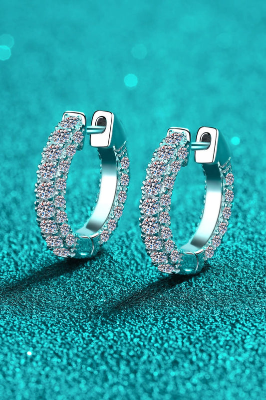 925 Sterling Silver Moissanite Huggie Earrings - Body By J'ne