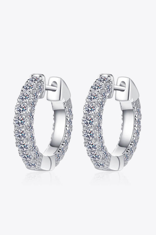 925 Sterling Silver Moissanite Huggie Earrings - Body By J'ne