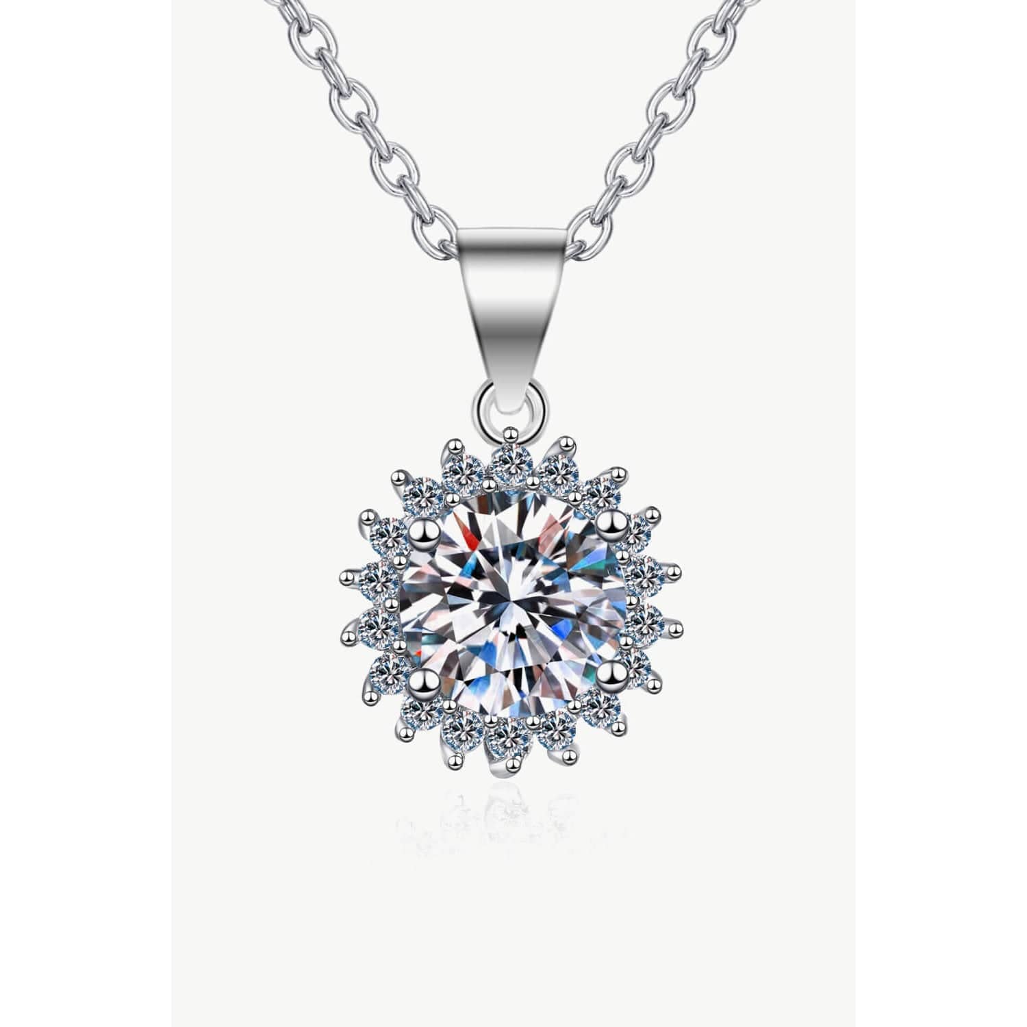 925 Sterling Silver Moissanite Pendant Necklace - Body By J'ne