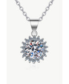 925 Sterling Silver Moissanite Pendant Necklace - Body By J'ne