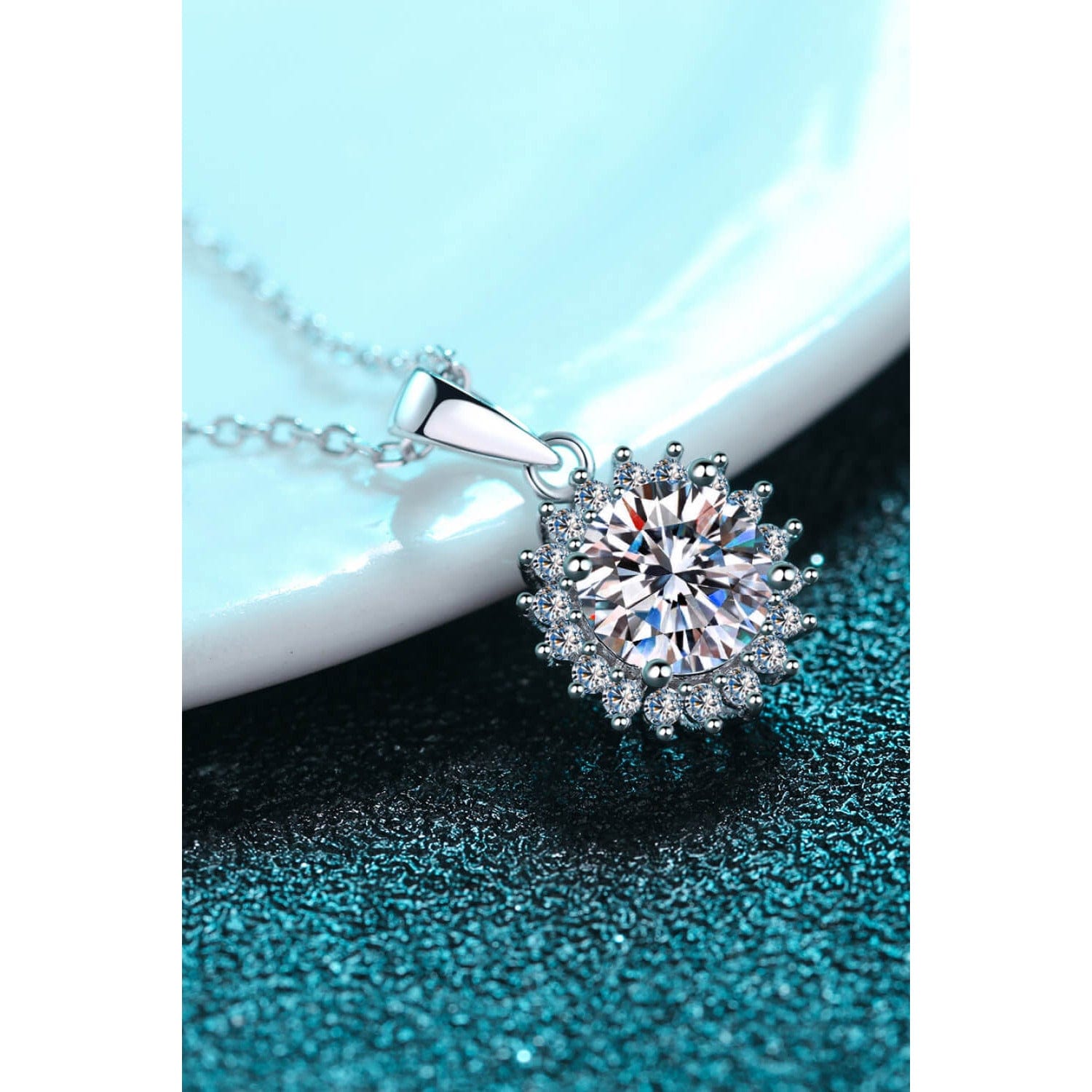 925 Sterling Silver Moissanite Pendant Necklace - Body By J'ne