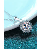 925 Sterling Silver Moissanite Pendant Necklace - Body By J'ne