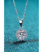 925 Sterling Silver Moissanite Pendant Necklace - Body By J'ne