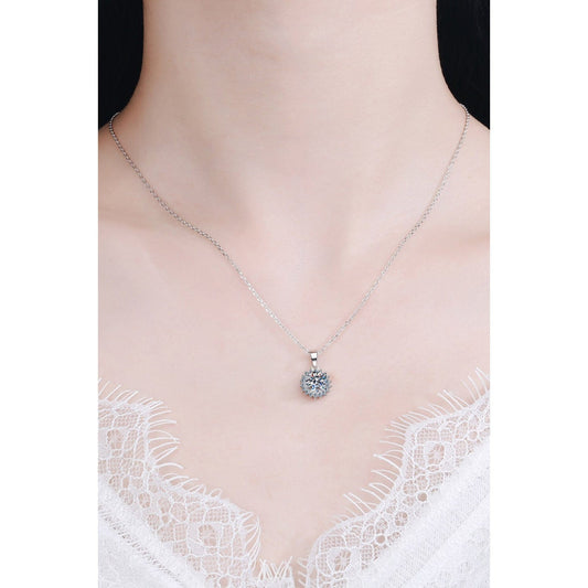 925 Sterling Silver Moissanite Pendant Necklace - Body By J'ne