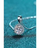 925 Sterling Silver Moissanite Pendant Necklace - Body By J'ne