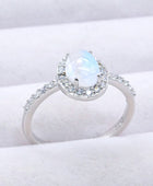 925 Sterling Silver Natural Moonstone Halo Ring - Body By J'ne