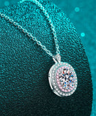 925 Sterling Silver Rhodium-Plated 1 Carat Moissanite Pendant Necklace - Body By J'ne