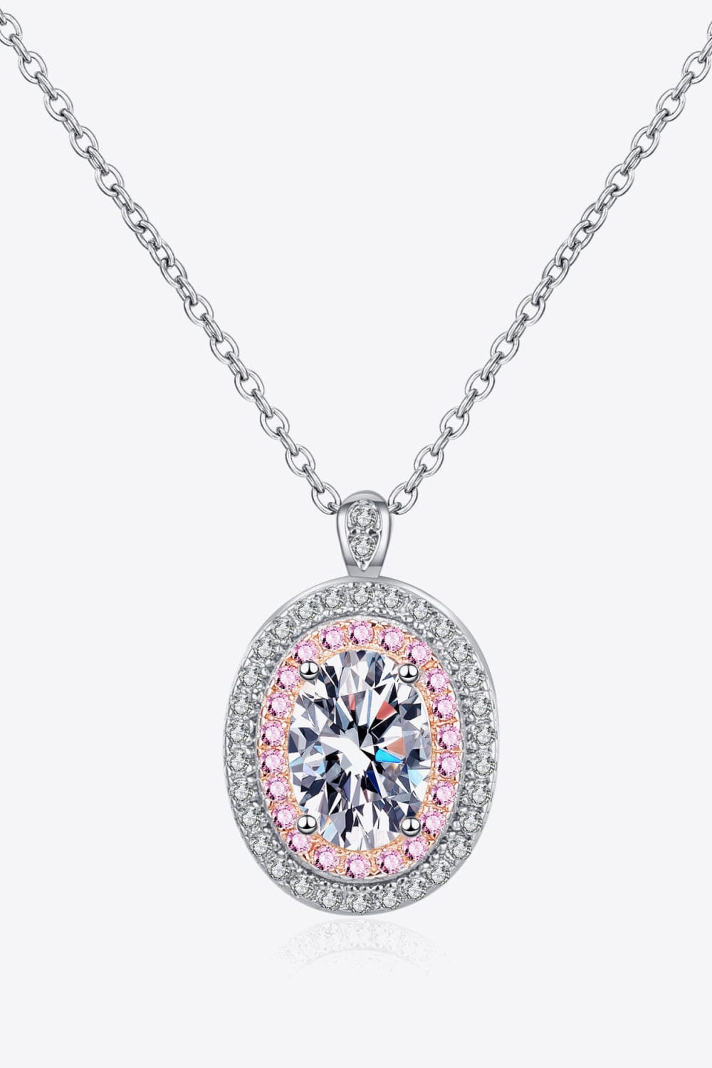 925 Sterling Silver Rhodium-Plated 1 Carat Moissanite Pendant Necklace - Body By J'ne