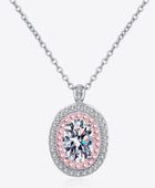 925 Sterling Silver Rhodium-Plated 1 Carat Moissanite Pendant Necklace - Body By J'ne