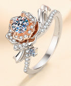 925 Sterling Silver Rose-Shaped Moissanite Ring - Body By J'ne