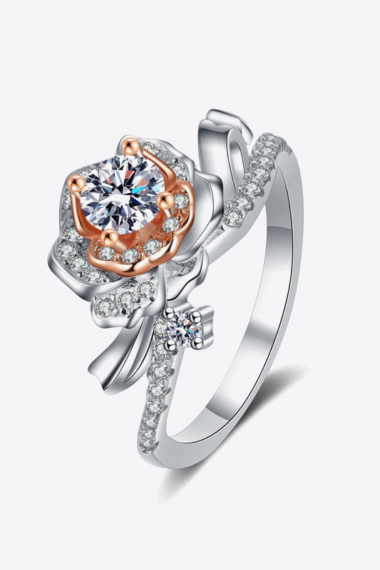 925 Sterling Silver Rose-Shaped Moissanite Ring - Body By J'ne