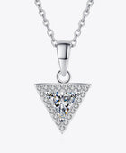 925 Sterling Silver Triangle Moissanite Pendant Necklace - Body By J'ne