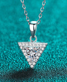 925 Sterling Silver Triangle Moissanite Pendant Necklace - Body By J'ne