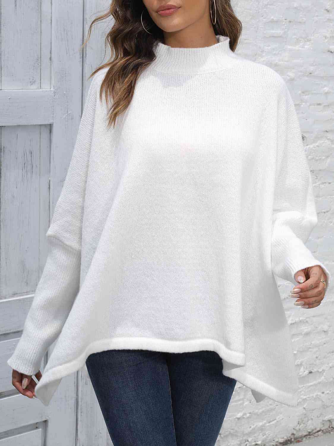 Loose Hem Plain Sweater - Body By J'ne