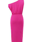 Slit Tied Single Shoulder Dress - Body By J'ne