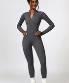 Half Zip Long Sleeve Active Jumpsuit - Body By J'ne