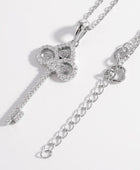925 Sterling Silver Inlaid Zircon Key Shape Necklace - Body By J'ne