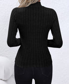 Mock Neck Long Sleeve Knit Top - Body By J'ne