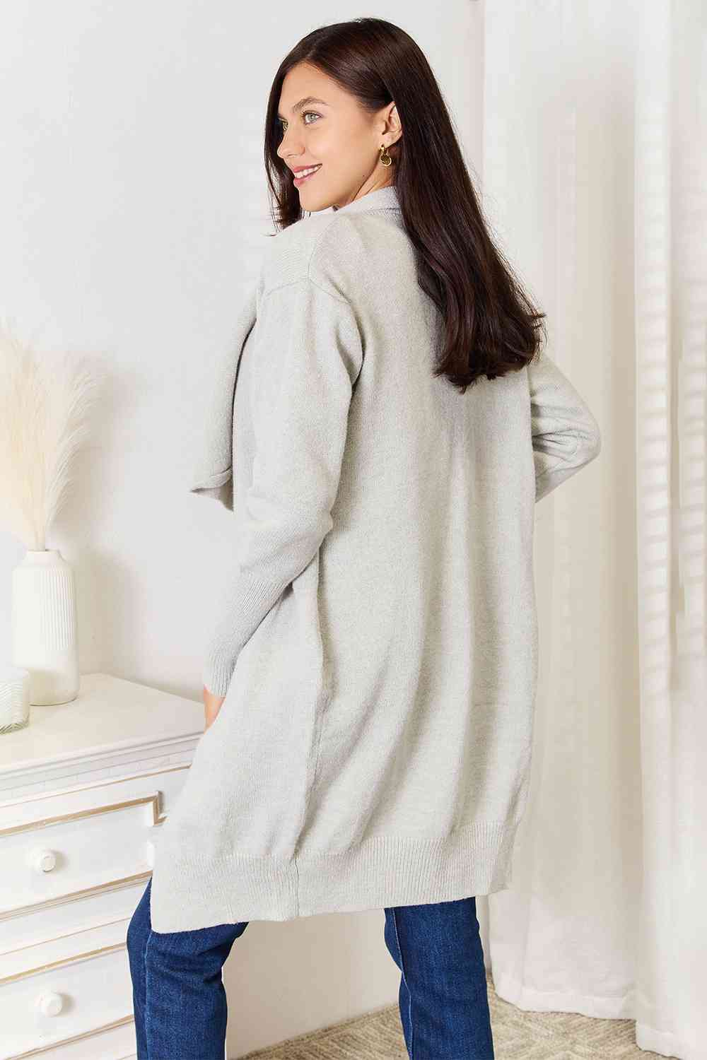 Open Front Duster Cardigan with Pockets - Body By J'ne