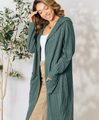 Ribbed Open Front Long Sleeve Cardigan - Body By J'ne