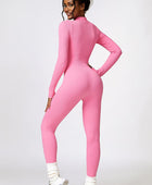 Half Zip Long Sleeve Active Jumpsuit - Body By J'ne