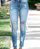 Distressed Buttoned Jeans with Pockets - Body By J'ne