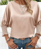 Round Neck Batwing Sleeve Blouse - Body By J'ne