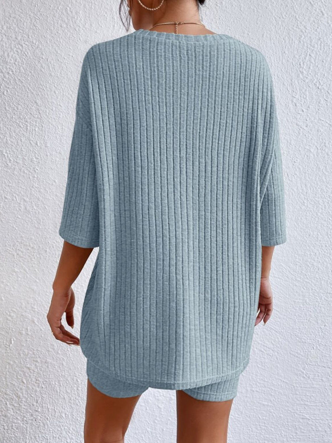 Ribbed Round Neck Top and Shorts Set - Body By J'ne