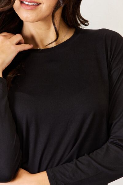 Round Neck Long Sleeve T-Shirt and Leggings Set - Body By J'ne
