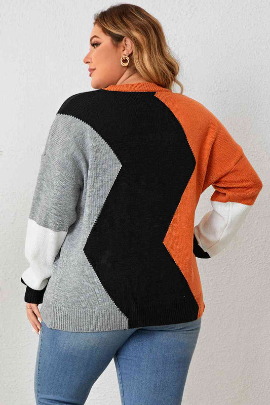 Juliette Color Block Round Neck Knit Top - Body By J'ne
