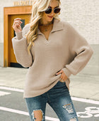 Ribbed Johnny Collar Pullover Sweater - Body By J'ne