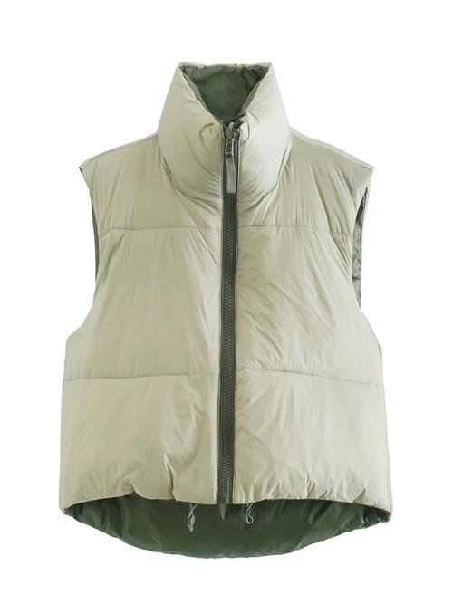 Zip Up Drawstring Reversible Vest - Body By J'ne