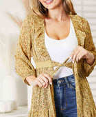 Full Size Tie Front Ruffled Duster Cardigan - Body By J'ne