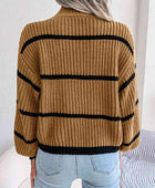 Striped Rib-Knit Sweater - Body By J'ne