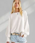 Slit Round Neck Dropped Shoulder T-Shirt - Body By J'ne