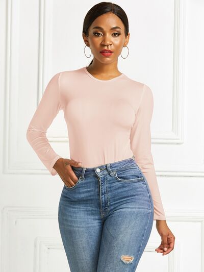 Round Neck Long Sleeve Bodysuit - Body By J'ne