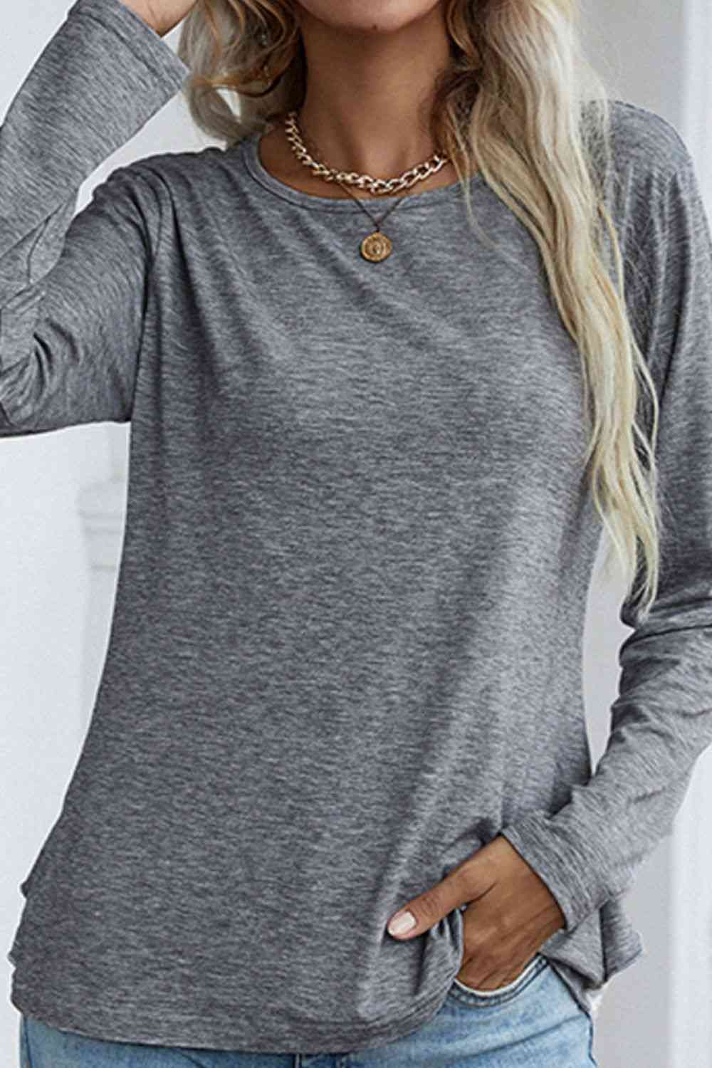 Spliced Lace Ruffled Long Sleeve Tee - Body By J'ne