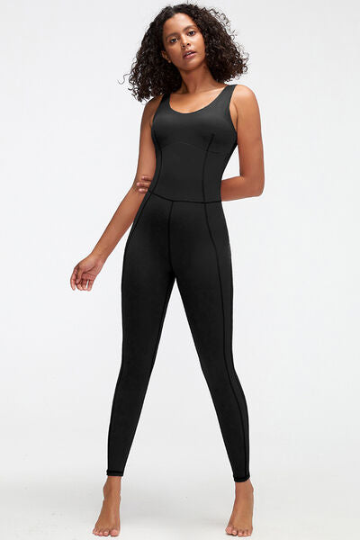 Crisscross Wide Strap Active Jumpsuit - Body By J'ne