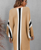 Ribbed Round Neck Long Sleeve Sweater Dress - Body By J'ne