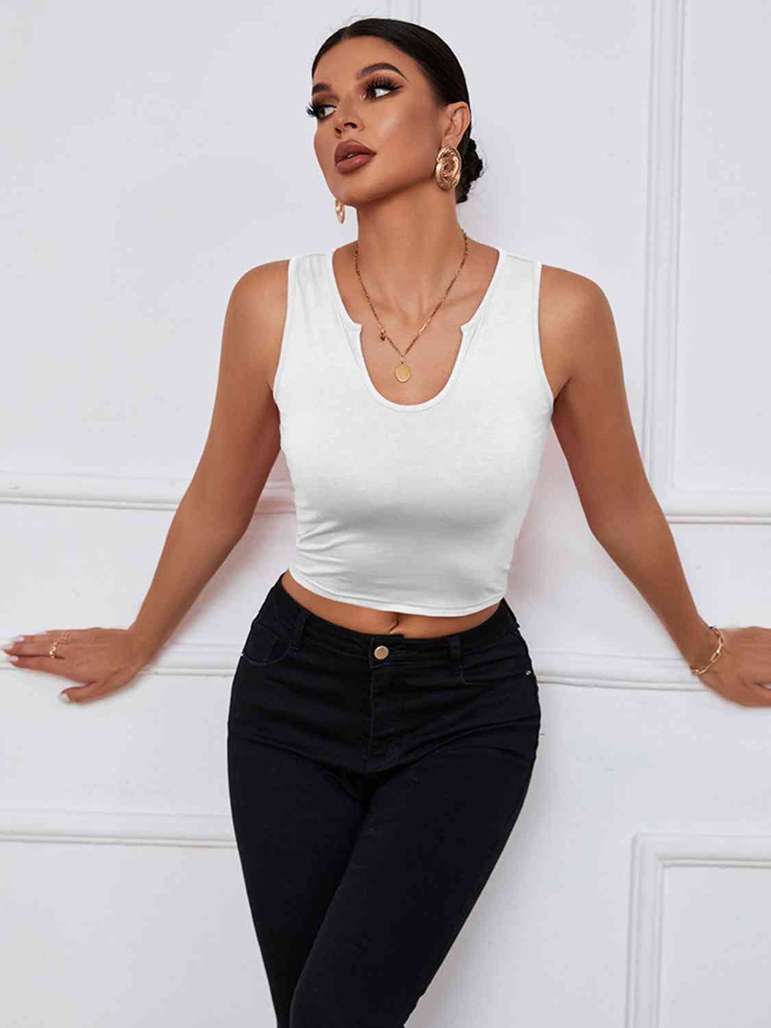 Brunch Vibes Notched Neck Tank - Body By J'ne