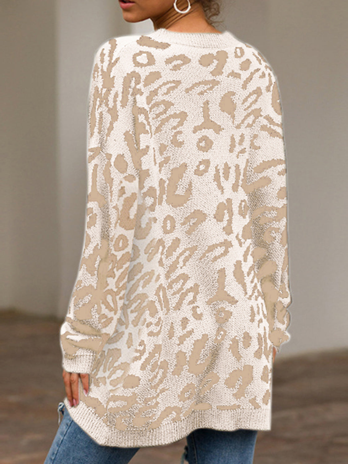 Leopard Round Neck Tunic Sweater - Body By J'ne