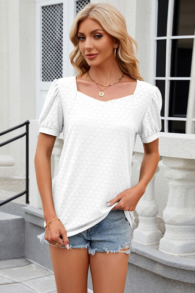 Eyelet Short Sleeve T-Shirt - Body By J'ne