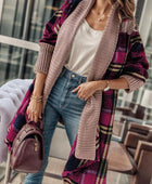 Plaid Open Front Long Sleeve Cardigan - Body By J'ne