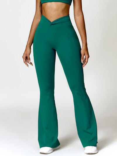 Twisted High Waist Active Pants with Pockets - Body By J'ne