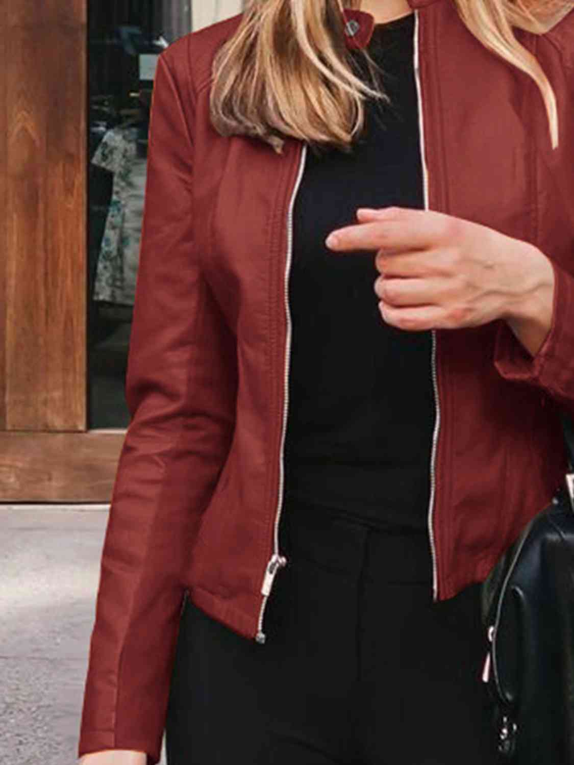 Spontaneous Mock Neck Zip Up Jacket - Body By J'ne