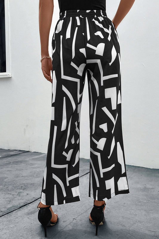 Printed Straight Leg Pants with Pockets - Body By J'ne