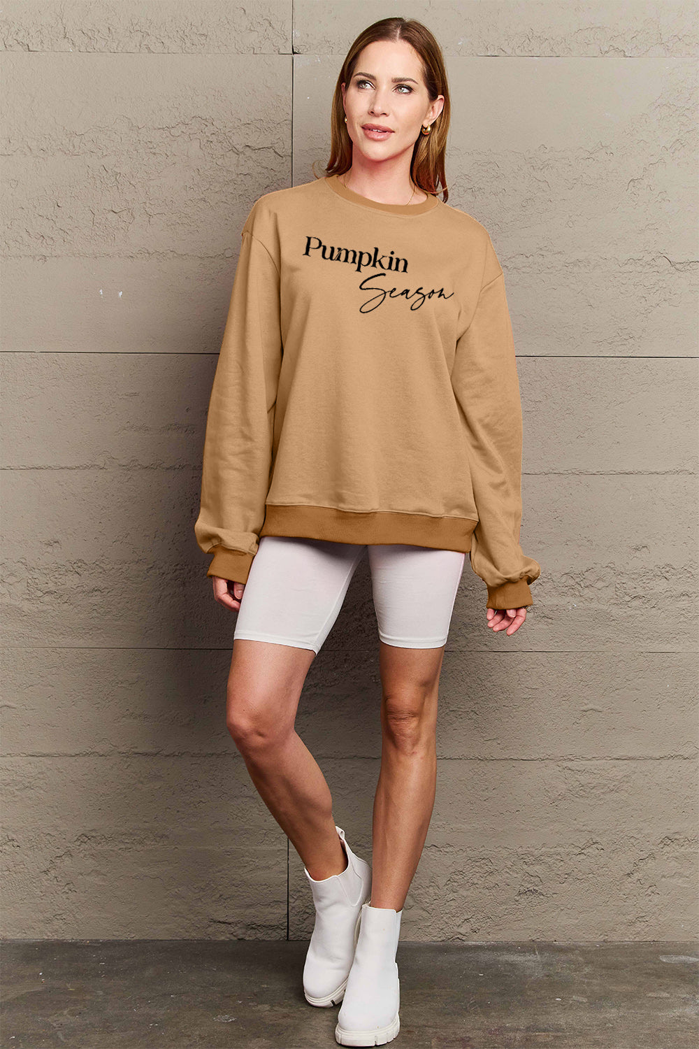 Full Size PUMPKIN SEASON Graphic Sweatshirt - Body By J'ne