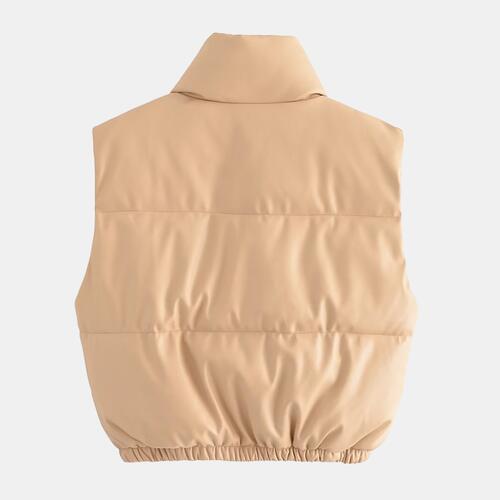 Zip-Up Drawstring Puffer Vest - Body By J'ne