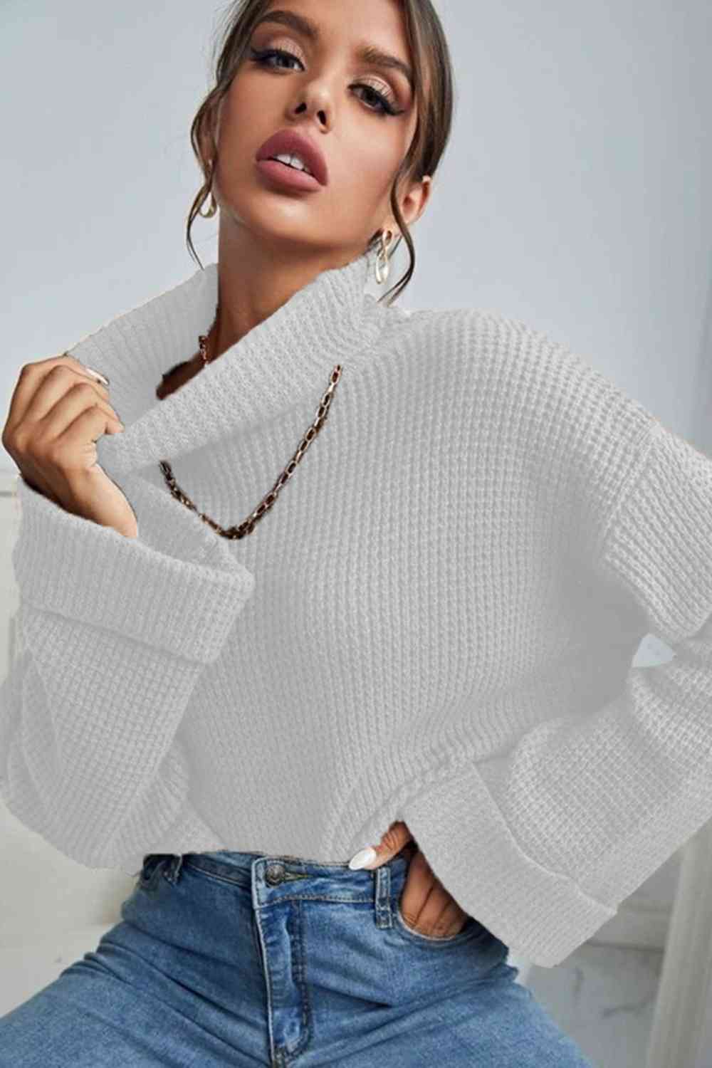 Turtleneck Long Sleeve Sweater - Body By J'ne