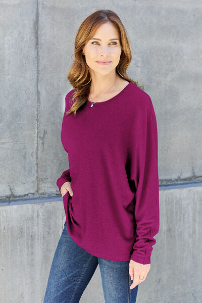 Full Size Round Neck Long Sleeve T-Shirt - Body By J'ne